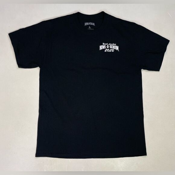 Busch Gardens Howl-O-Scream Graphic T-shirt Men Large Black Short Sleeve - Picture 3 of 6